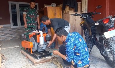 BABINSA KORAMIL 2213/JAMPANG KULON DAMPINGI HANPANGAN DAN CEK ALSINTAN DI DESA CIKARANG