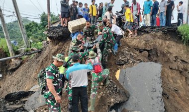 Gerak cepat Kodim 0622/Kab. Sukabumi tangani jembatan putus