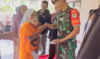 Babinsa Koramil 2205/Kalapanunggal Hadiri Santunan Anak Yatim di Masjid An Nur