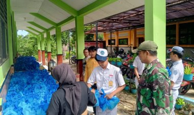 Baninsa Koramil 2211/Sagaranten Monitoring Pemberian Makanan Bergizi di SMPN 1 Sagaranten