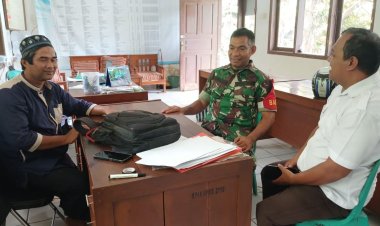 Babinsa Koramil 2204/Cikidang Laksanakan Komsos dan Koordinasi Sergap Gabah