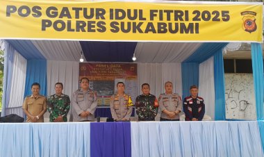 Babinsa Koramil 2201/Cisolok Melaksanakan Pengamanan Pos Gatur Idul Fitri 2025 di Kecamatan Cikakak