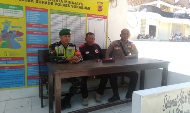 Babinsa Koramil 2214/Surade Bersama Bhabinkamtibmas Lakukan Pengamanan Pos Wisata Minajaya