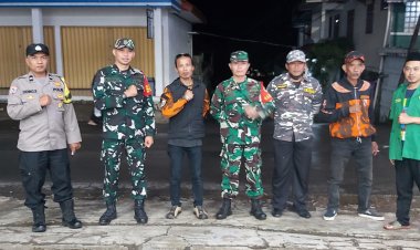 Anggota Koramil 2209/Lengkong Bersama Bhabinkamtibmas dan OKP Laksanakan PAM Idul Fitri