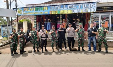 Koramil 2209/Lengkong Laksanakan PAM Gabungan Arus Mudik di Jalan Raya Lengkong