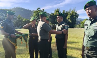 UPACARA KENAIKAN PANGKAT PERIODE 1 APRIL 2025 DAN SYUKURAN HUT KE-13 KODIM 0622/KABUPATEN SUKABUMI