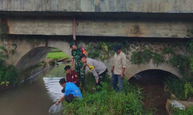 Babinsa Serda Isep Dampingi Pelepasan Bibit Ikan di Talaga Nyalindung