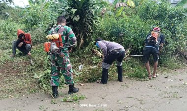 Babinsa Koramil 2203/Warungkiara Laksanakan Kegiatan Bakti Bersama Warga