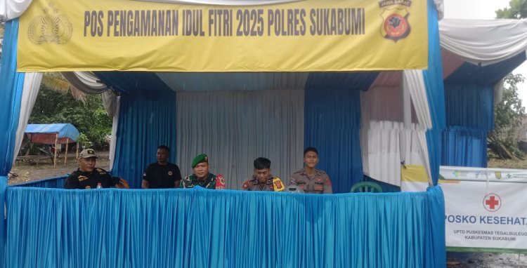 Pengamanan Pos PAM Wisata Muara Cikaso oleh Babinsa Koramil 2212/Tegalbuleud