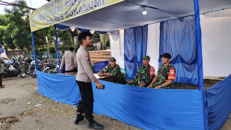 KORAMIL 2213/JAMPANG KULON GELAR PENGAMANAN PASCA LEBARAN BERSAMA POLSEK JAMPANG KULON