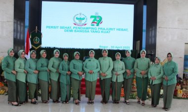 Peringatan HUT ke-79 Persit Kartika Chandra Kirana Tahun 2025: Persit Sehat, Pendamping Prajurit Hebat Demi Bangsa yang Kuat.