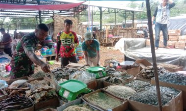 Babinsa Koramil 2204/Cikidang Laksanakan Pemantauan Harga Sembako di Desa Cikarae Thoyibah