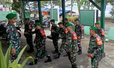 Jaga Keamanan Wilayah, Danramil Pimpin Apel dan Patroli di Koramil 2201/Cisolok