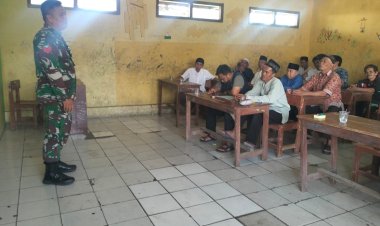 Babinsa Koramil 2206/Parakansalak Laksanakan Sosialisasi Serap Gabah di Desa Lebaksari