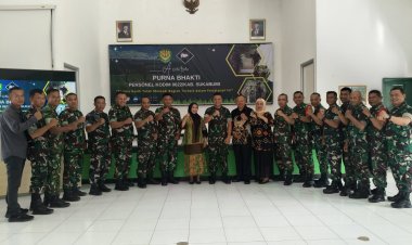 Pelepasan Kasdim dan Purnawirawan Kodim 0622/Kabupaten Sukabumi Periode Juli 2024 – 1 Mei 2025