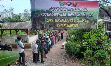 Kodim 0622/Kab. Sukabumi Laksanakan Kegiatan Bakti TNI TA 2025 di Desa Sukamaju, Kec. Cikakak