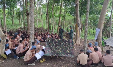 Koramil 2207/Jampangtengah Berikan Pembekalan Bela Negara dalam Kegiatan P5 di SMAN 1 Jampangtengah