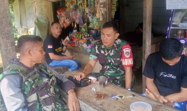 Karya Bakti Babinsa Desa Margalaksana Bersama Warga Bangun TPT di Kampung Cibodas