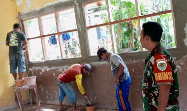 BABINSA KORAMIL 2202/PALABUHANRATU LAKSANAKAN BAKTI REHAB SEKOLAH DASAR