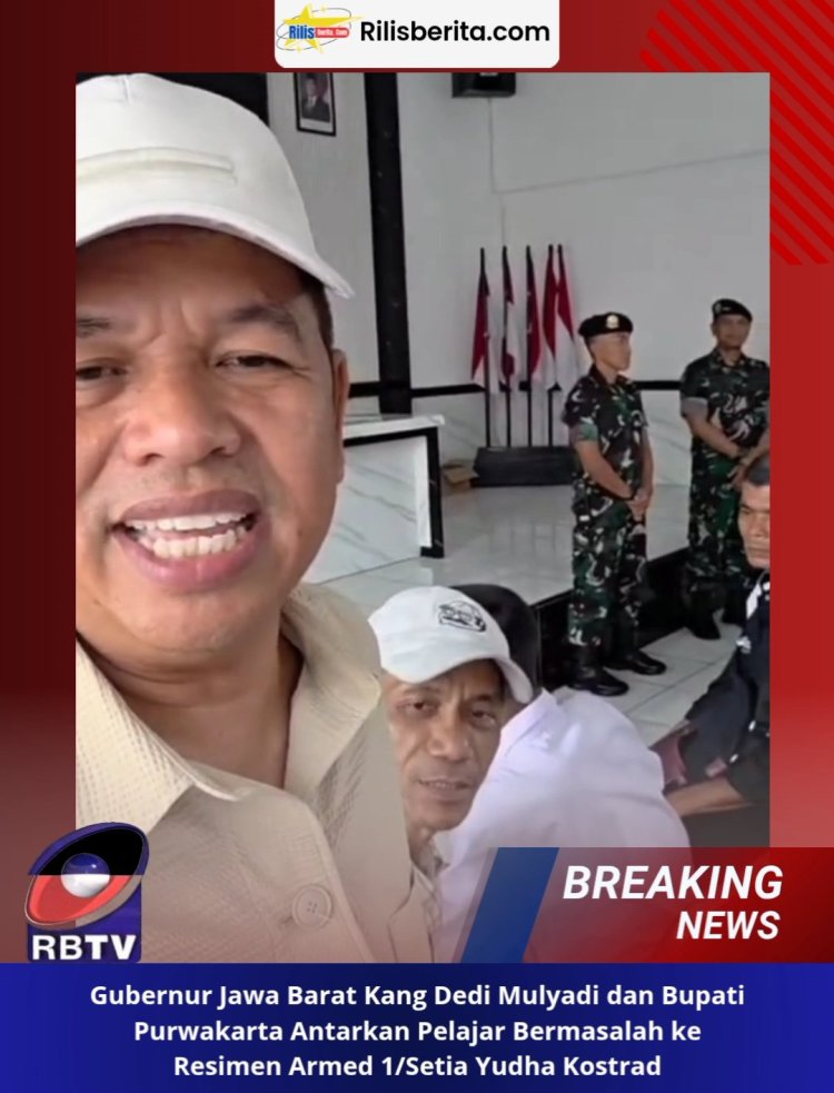Gubernur Jawa Barat Kang Dedi Mulyadi dan Bupati Purwakarta Antarkan Pelajar Bermasalah ke Resimen Armed 1/Setia Yudha Kostrad