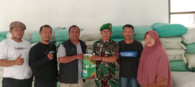 Pendampingan Pendistribusian Benih Padi oleh Babinsa Koramil 2204/Cikidang