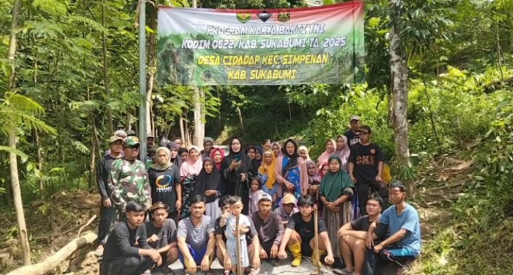 Kodim 0622/Kabupaten Sukabumi Gelar Karya Bakti TNI TA 2025 di Desa Cidadap, Kecamatan Simpenan