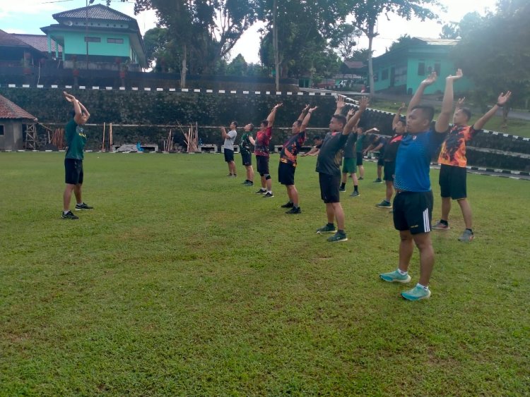 Makodim 0622/Kab. Sukabumi Gelar Olahraga Bersama untuk Jaga Kebugaran Prajurit