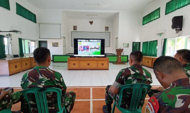 Prajurit Kodim 0622/Kab. Sukabumi Ikuti Vicon Penyuluhan Kesehatan dalam Rangka HUT ke-79 Kodam III/Siliwangi