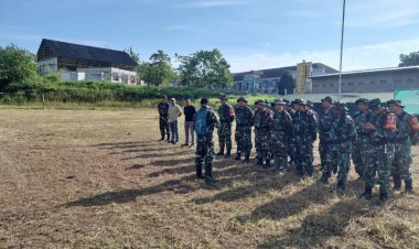 Babinsa Koramil 2211/Sagaranten Ikuti Latihan Penanggulangan Bencana di Desa Sagaranten