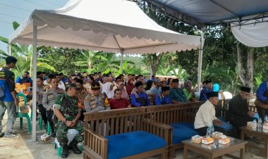 Babinsa Koramil 2201/Cisolok Hadiri Peletakan Batu Pertama Pembangunan Rumah Kemerdekaan Layak Huni Shidhiqiyyah