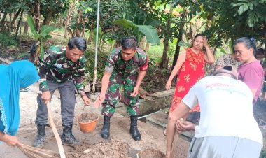 Karya Bakti Danposramil Cikakak Koramil 2201/Cisolok Bersama Warga Cimaja