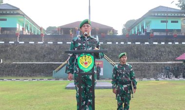 TINGKATKAN DISIPLIN DAN CINTA TANAH AIR, KODIM 0622 KABUPATEN SUKABUMI GELAR UPACARA BENFDERA