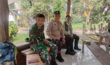 Babinsa Kalapanunggal Laksanakan Komsos Bersama Bhabinkamtibmas di Desa Gunung Endut
