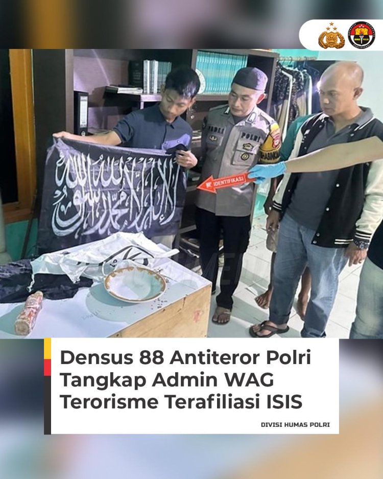 Densus 88 Tangkap Terduga Teroris Penyebar Propaganda ISIS Melalui Group Whatsapp di Gowa, Sulawesi Selatan