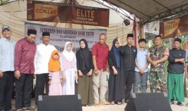 BABINSA KORAMIL 2206/PARAKANSALAK HADIRI SYUKURAN DAN SANTUNAN ANAK YATIM DALAM RANGKA ULANG TAHUN KARANG TARUNA DESA LEBAKSARI