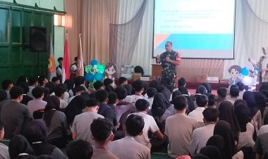 DANRAMIL 2208/NYALINDUNG DAMPINGI PELAKSANAAN MPLS DI SMAN 1 NYALINDUNG