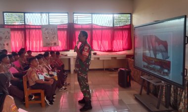 Koramil 2206/Parakansalak Berikan Materi Wasbang kepada Siswa MPLS SMPN 1 Parakansalak