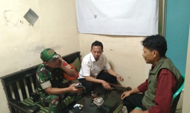 Babinsa Koramil 2208/Nyalindung Laksanakan Komsos Bersama Aparatur Desa Buniwangi