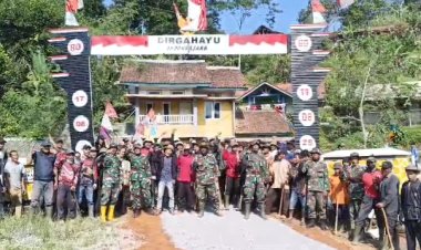 Semangat TMMD ke-125: TNI dan Warga Kompak Aspal Jalan di Desa Langkapjaya