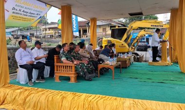 Danramil 2207/Jampangtengah Hadiri Peletakan Batu Pertama Pembangunan Alun-Alun Jampangtengah