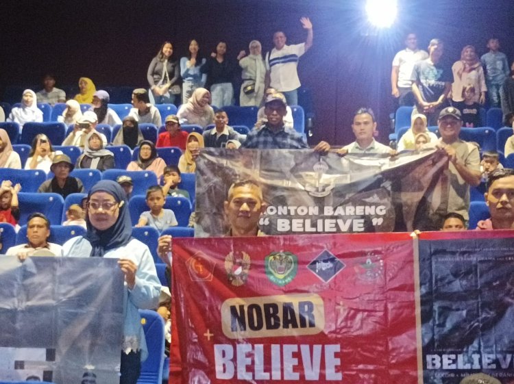 Dandim 0622/Kab. Sukabumi Bersama Ketua Persit dan Keluarga Besar TNI Saksikan Film Inspiratif  BELiIEVE