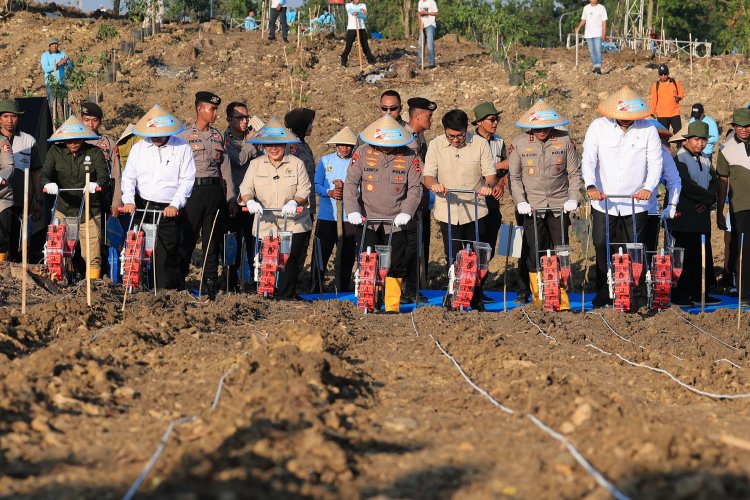 Kapolri Tegaskan Komitmen Polri Dukung Ketahanan Pangan Lewat Penanaman Jagung Serentak di Grobogan