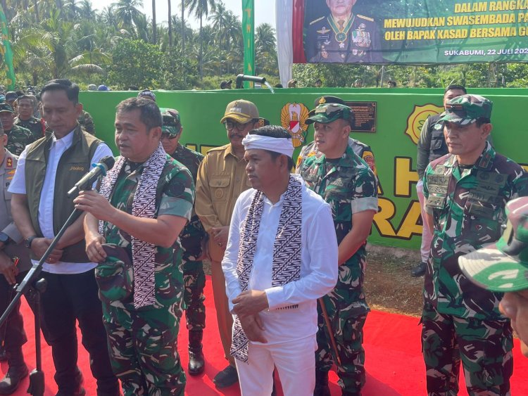 Peresmian Pengairan Pertanian oleh KASAD dan Gubernur Jawa Barat di Sukabumi, Wujud Nyata TNI AD Dukung Swasembada Pangan Nasional