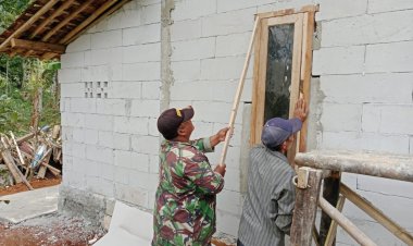 Satgas TMMD Ke-125 Lanjutkan Pembangunan Rutilahu di Desa Langkapjaya