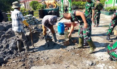 BABINSA KORAMIL 2205/KALAPANUNGGAL GELAR KEGIATAN BHAKTI PEMBENAHAN PANGKALAN