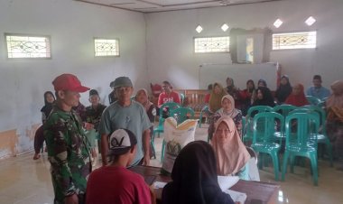 BABINSA KORAMIL 2213/JAMPANG KULON LAKSANAKAN PENDAMPINGAN PENYALURAN BANTUAN HANPANG DI DESA BALEKAMBANG
