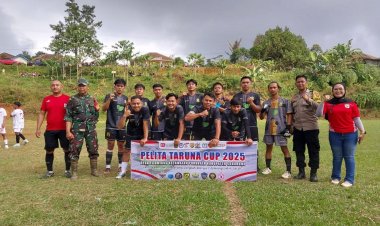 BABINSA KORAMIL 2207/JAMPANGTENGAH HADIRI PEMBUKAAN TURNAMEN SEPAK BOLA ANTAR CLUB DI DESA CITAMIANG