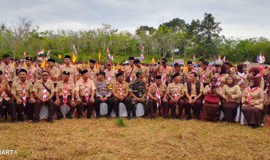 Kegiatan Pramuka di lapang Sindang hayu desa Cibenda sebayak 1,608