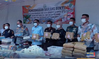 Sinergi Bea Cukai Malang dan Forkopimda Gelar Pemusnahan Barang Bukti Hasil Penindakan