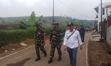 Jalan penghubung Tanjungsari - Cijambu terancam putus, Dandim 0610/Sumedang Tinjau Lokasi Pastikan Langkah Tanggap Darurat